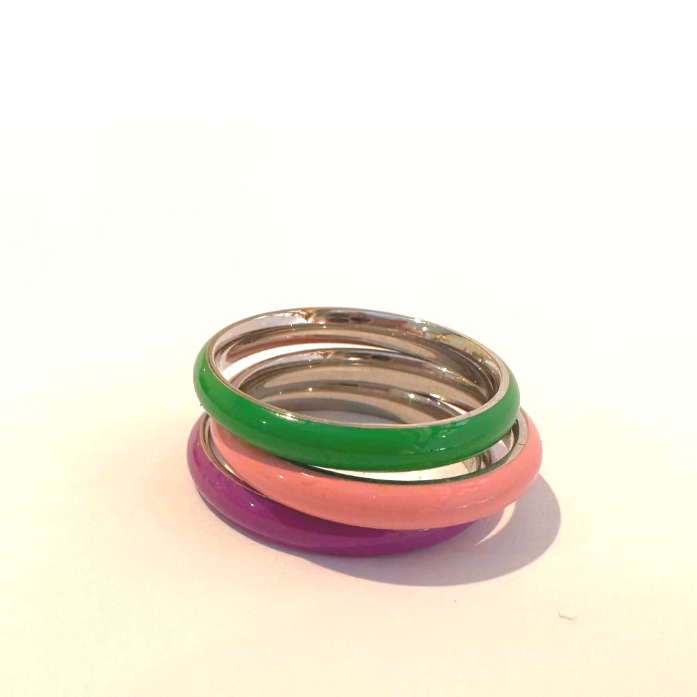 Sploted Colour Enamel Rings