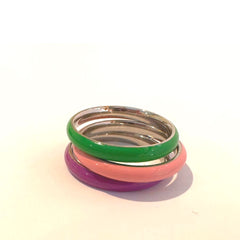Sploted Colour Enamel Rings